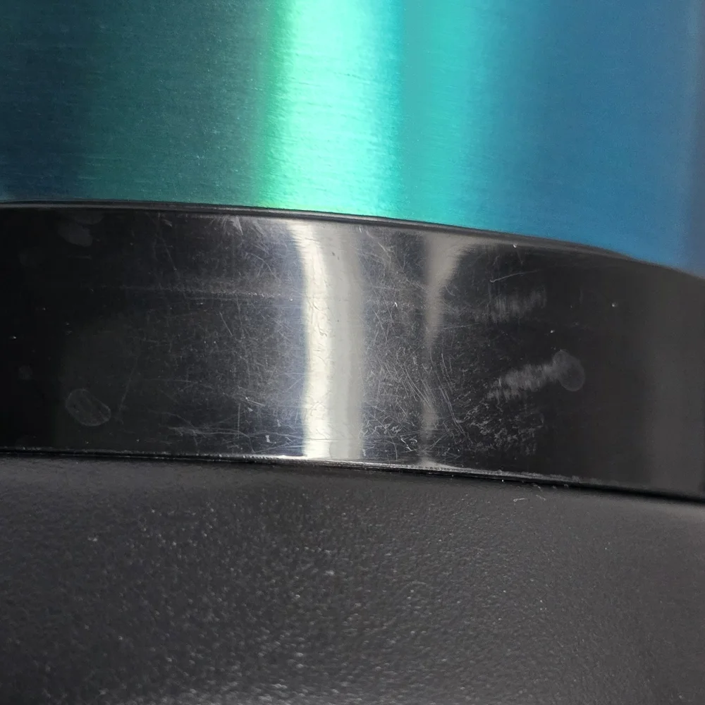 Stanley Black Stainless Steel Thermos with Iridescent Green-Blue Cap - Picture 7 of 14